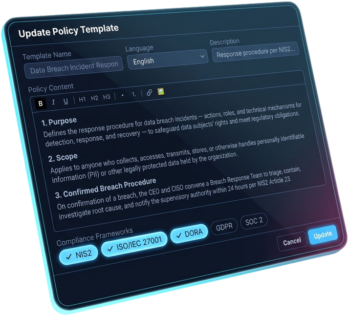 Policy template editor