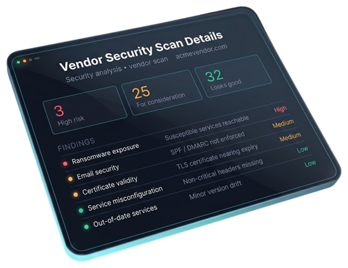Vendor security scan details